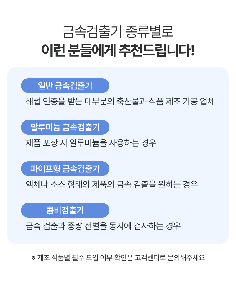 금속검출기 종류 비교 이미지